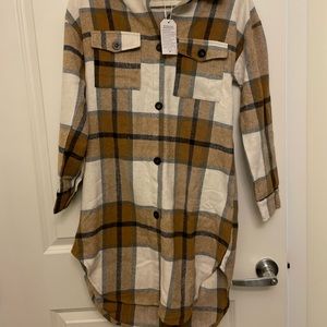 Flannel Shirt Dress NWT